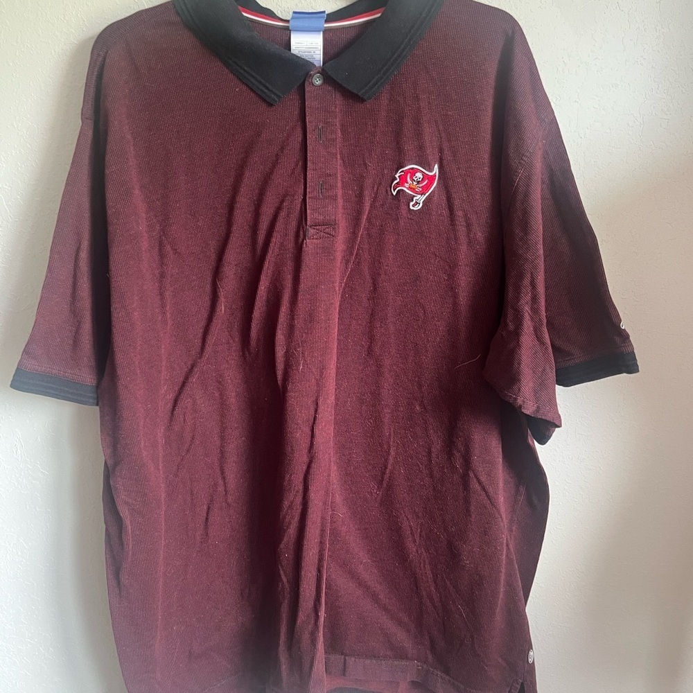 Men’s Red Reebok Tampa Bay Buccaneers NFL Team Apparel Polo Shirt Size 3XL